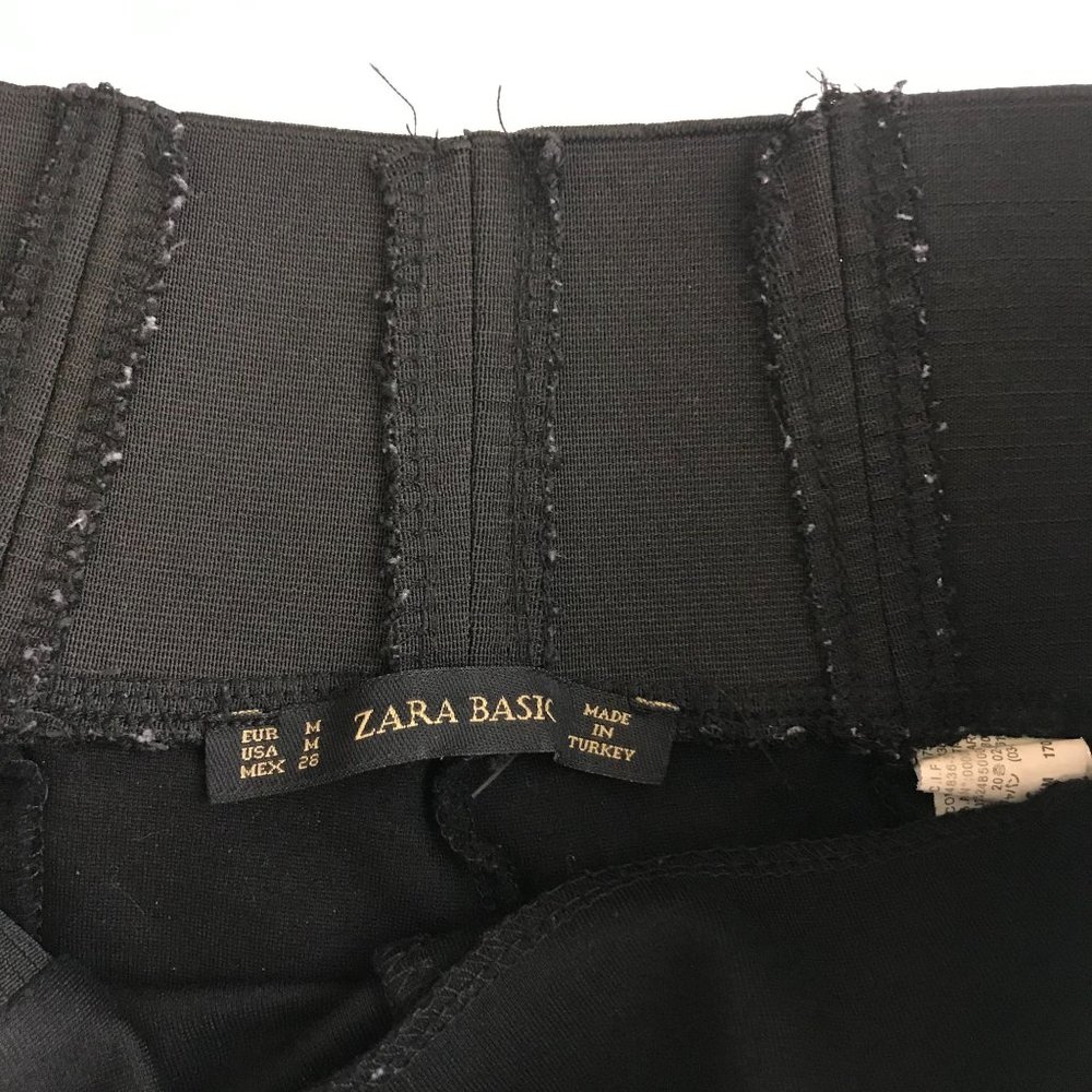 Zara Basic Black Cropped Ponte Pull-On Pants - Si… - image 4